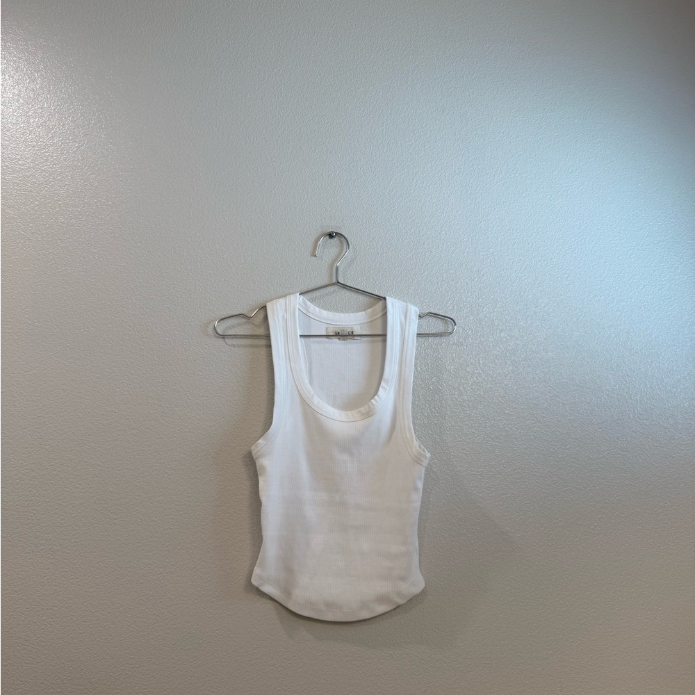 L*Space Classic White Ribbed Tank Top - Picture 2 of 4